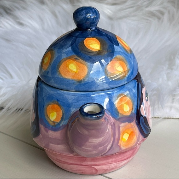 2 Piece Miniature  Denise Ford By Ganz Collection Tea Pot Deco Art Girl Face - Picture 9 of 15